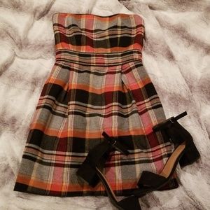 French Connection Orange Plaid Dress
